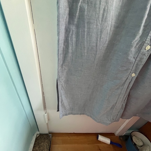 Vintage Eddie Bauer Oxford Shirtdress, M Tall, Blue - Picture 9 of 13